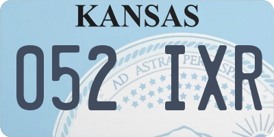 KS license plate 052IXR