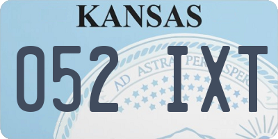 KS license plate 052IXT