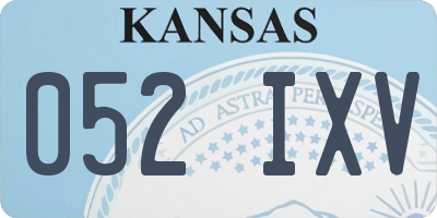 KS license plate 052IXV