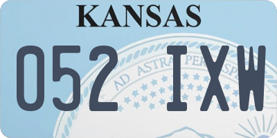 KS license plate 052IXW