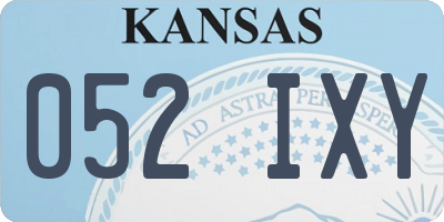 KS license plate 052IXY