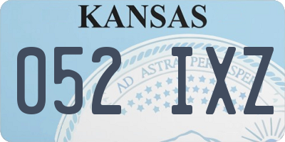KS license plate 052IXZ