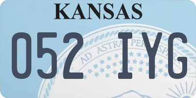 KS license plate 052IYG