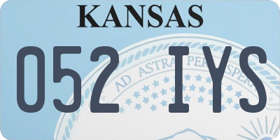 KS license plate 052IYS