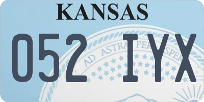 KS license plate 052IYX