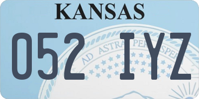 KS license plate 052IYZ