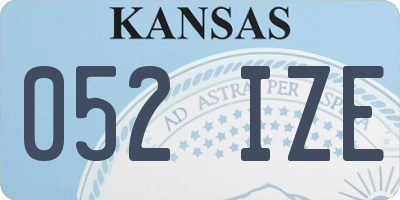 KS license plate 052IZE