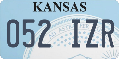 KS license plate 052IZR
