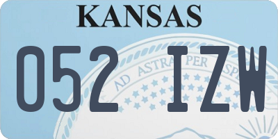 KS license plate 052IZW