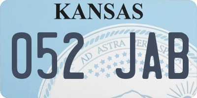 KS license plate 052JAB