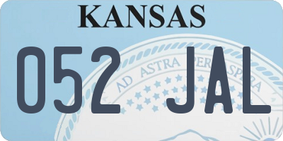 KS license plate 052JAL