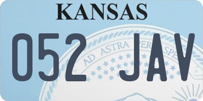 KS license plate 052JAV