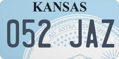 KS license plate 052JAZ