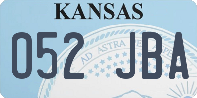 KS license plate 052JBA