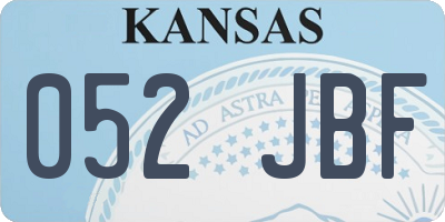 KS license plate 052JBF