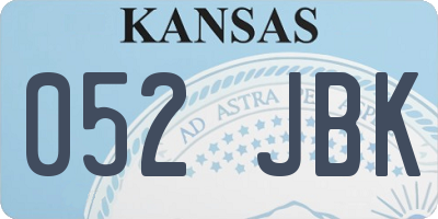 KS license plate 052JBK