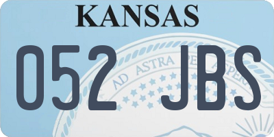 KS license plate 052JBS