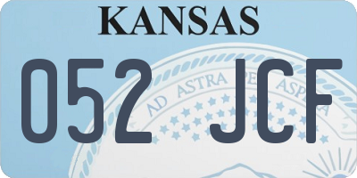KS license plate 052JCF