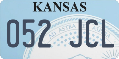 KS license plate 052JCL