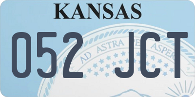 KS license plate 052JCT