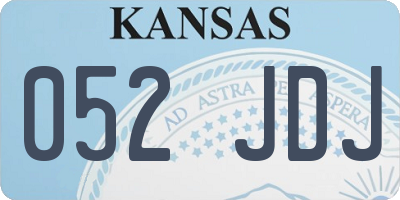 KS license plate 052JDJ