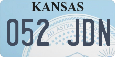 KS license plate 052JDN