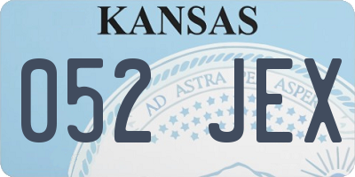 KS license plate 052JEX