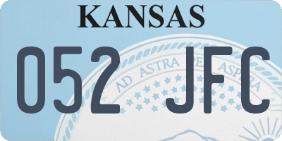 KS license plate 052JFC