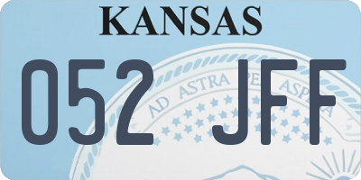 KS license plate 052JFF