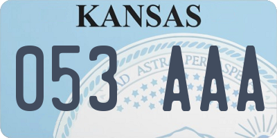 KS license plate 053AAA