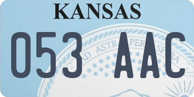 KS license plate 053AAC