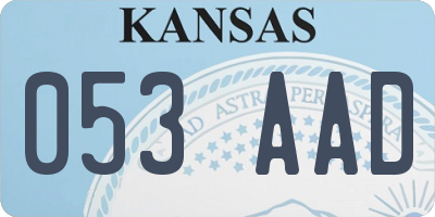 KS license plate 053AAD