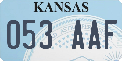 KS license plate 053AAF