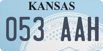 KS license plate 053AAH