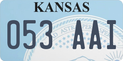 KS license plate 053AAI