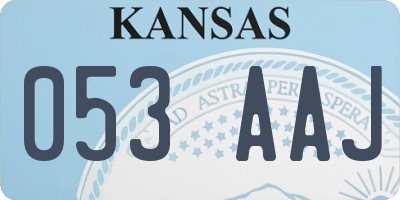 KS license plate 053AAJ