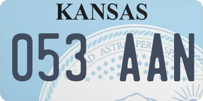 KS license plate 053AAN