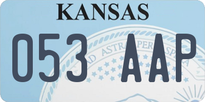 KS license plate 053AAP