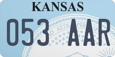 KS license plate 053AAR