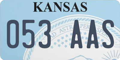 KS license plate 053AAS