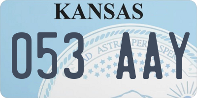 KS license plate 053AAY