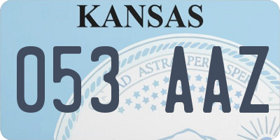 KS license plate 053AAZ