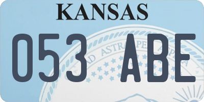 KS license plate 053ABE