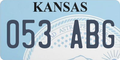 KS license plate 053ABG