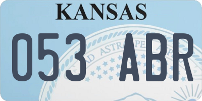 KS license plate 053ABR