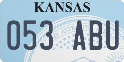KS license plate 053ABU