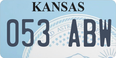 KS license plate 053ABW