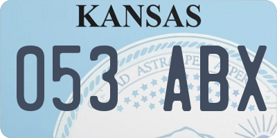 KS license plate 053ABX