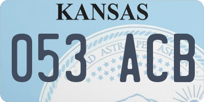 KS license plate 053ACB