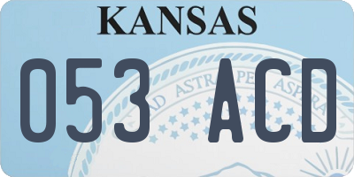 KS license plate 053ACD